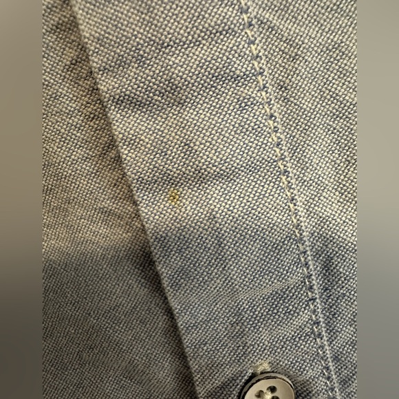 Saks Fifth Avenue Button Up Shirt Men's XL Light Blue Solid Color 100% Cotton. - Picture 14 of 16